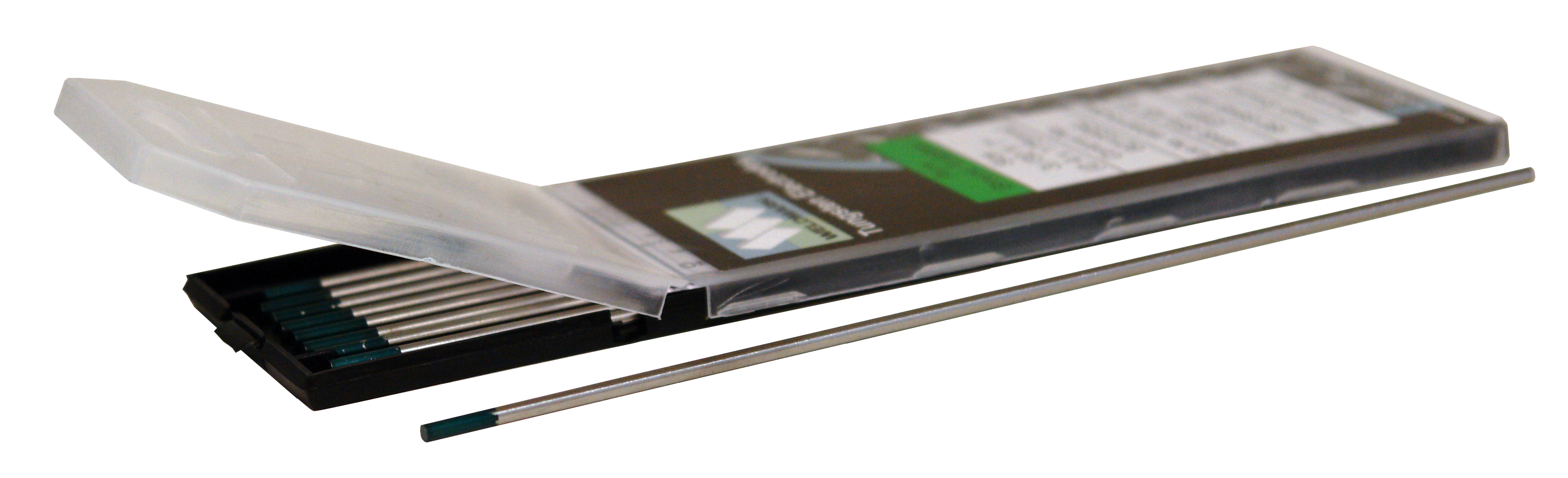 Green Tip Pure Tungsten Electrodes, 3/32 (0.094) Diameter, 10 Pack